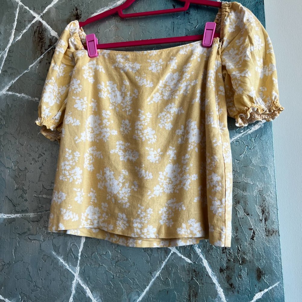 Smocked Puff Sleeve Linen Set Skirt (Top sold separately)